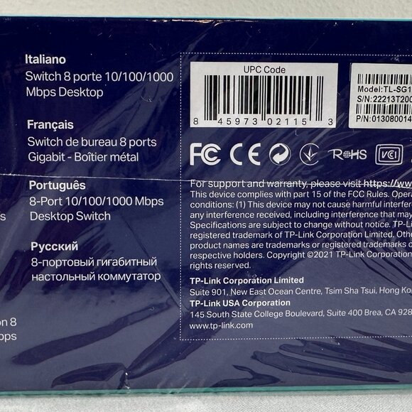 TP-Link TL-SG108 8-Port Gigabit Plug & Play Desktop Switch 10/100/1000Mbp Switch - Picture 6 of 16